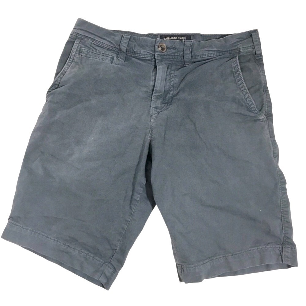 American Eagle Extreme Flex Slim Chino Shorts 26 Blue Gray